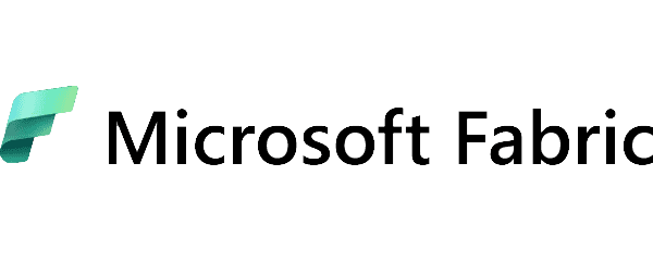 Logo de Microsoft Fabric, plateforme unifiée pour la gestion, l'analyse et la visualisation des données.